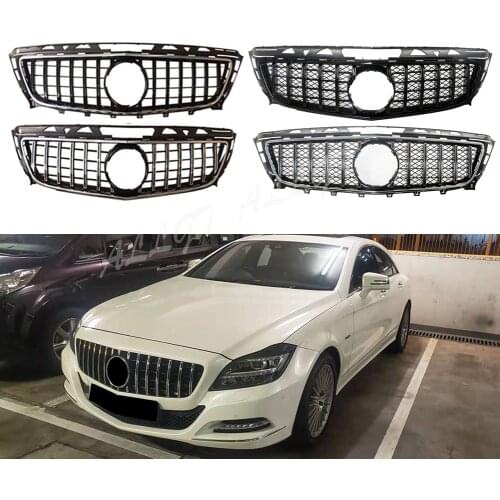 Front Racing Billet Bumper Grille Upper Cover For Mercedes-Benz For Mercedes-Benz W218 CLS Class 2011 2012 2013 2014 GTR