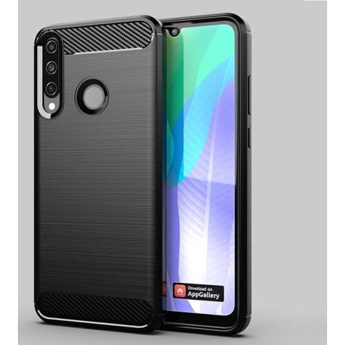 Full-Body Protective Phone Cover Shock-Absorption Flexible TPU Rubber Case with Screen Protector for Huawei Y6P