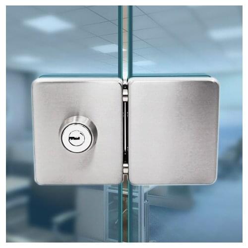 Squar Entry Gate 10-12mm Glass door framed or frameless Push Sliding Door Lock with Keys 304 stainless steel