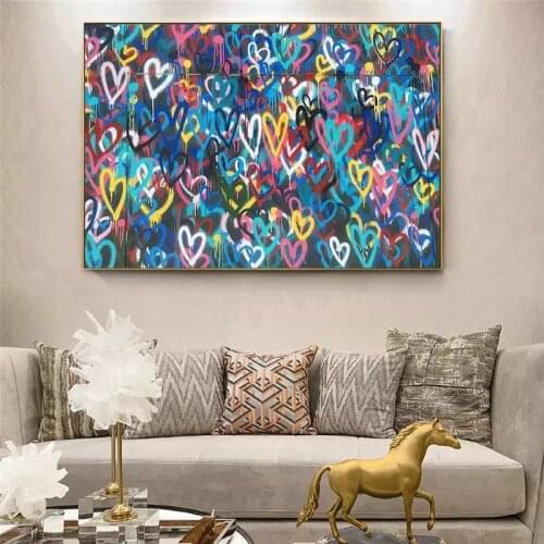 Handmade Abstract Painting On Canvas Art Wall Painting Large Wall Art Modern Art Minimalist Home DecorColorful Love Painting