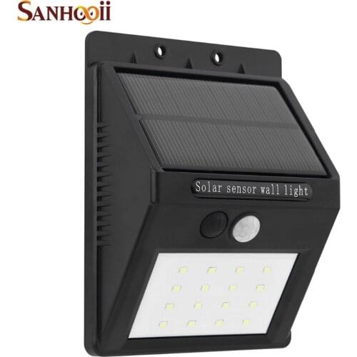 SANHOOII Outdoor 80LM 16 LED Solar PIR Motion Sensor Garden Yard Wall Light Triangle Security Door Path Lamp IP65 Waterproof