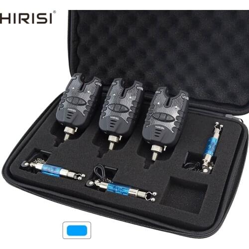 Fishing Bite Alarm and LED Swinger Set Blue LED Light Fishing Indicator Alarms
