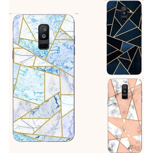 Geometric Water color Marble silicone phone case For Samsung Galaxy S8 S9 A6 A7 A8 A9 Plus 2018 A750F aesthetic phone case