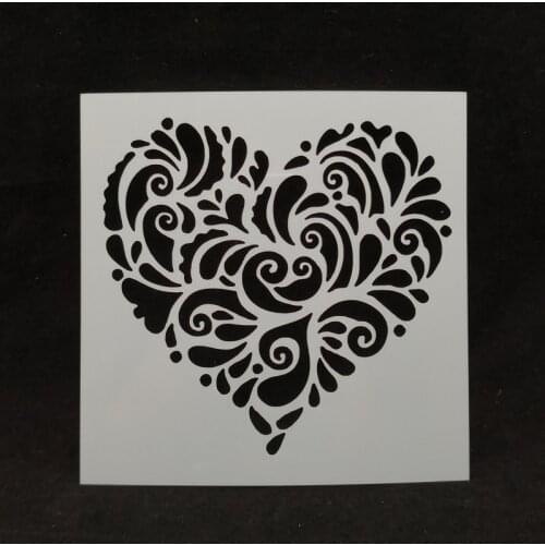 13*13 Heart Layering Stencils for Diy scrapbook/photo album Decorative Embossing coloring,painting stencil,home decor