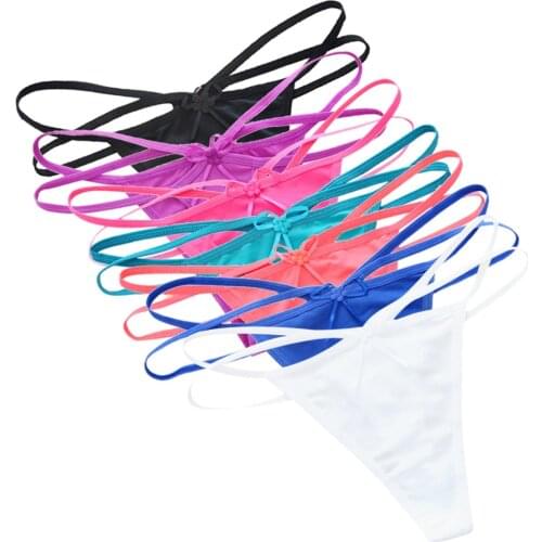 7pcs/pack Thongs On For Women Sexy Panties G-String on Mujer Bragas Lingerie Female Thong Knickers Ladies Underwear intimo donna