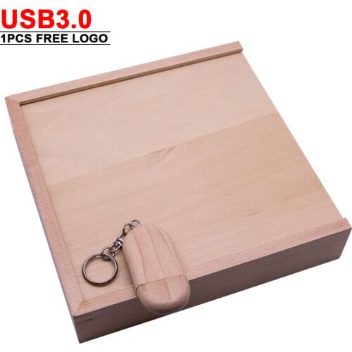 Custom Logo Maple Wood Photo Usb + Album Box Usb Flash Drive Memory Stick USB 3.0 Pendrive 4GB 8GB 16GB 32GB 64GB Wedding Gifts