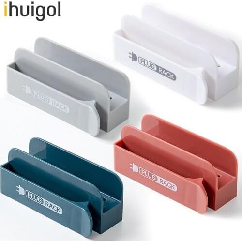 Ihuigol Strong Adhesive Hook Power Plug Socket Hanger Holder Wall-mounted Windable Hooks Home Wall Mobile Phone Charging Rack