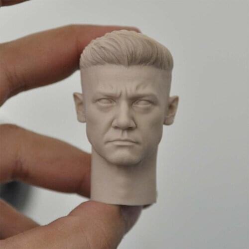 Blank 1/6 Scale The Hawkeye Jeremy Renner Head Sculpt Unpainted Fit 12" Figure