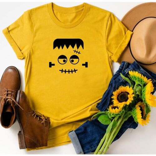 Monster Tee Womens Halloween Tees 2021 Fall Graphic Tshirt Spooky Tops Gothic Plus Size Women 2021 Thanksgiving Vintage Top Tee