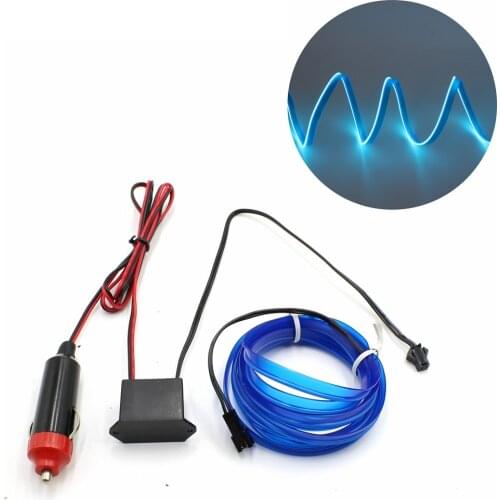 1/2/3/5/10M DC 12V EL Wire With 6mm Sewing Edge Neon Light String Light Flexible Twinkle Glow Rope Tube Wire LED Strip