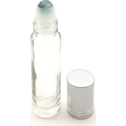 1pcs 10ml Natural Gemstone Roller Ball Bottle Filling Essential Oil Roll On Thick Glass Bottles With Crystal Chips
