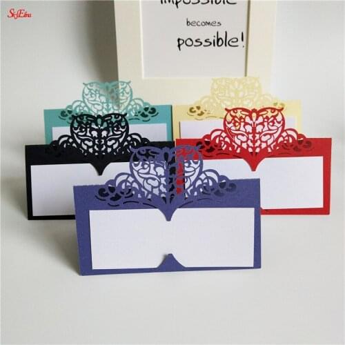 10PCS/Lot Hollow out Luxury Table Name Place Cards Wedding Christmas Birthday Party Invite Cards Table Decoration Favor 5Z
