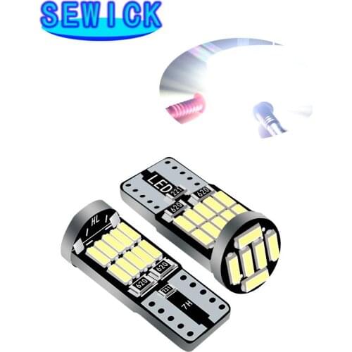 100PCS T10 W5W 194 501 Led Canbus No Error Car Interior Light T10 26 SMD 4014 Chip Pure White Instrument Lights Bulb Lamp