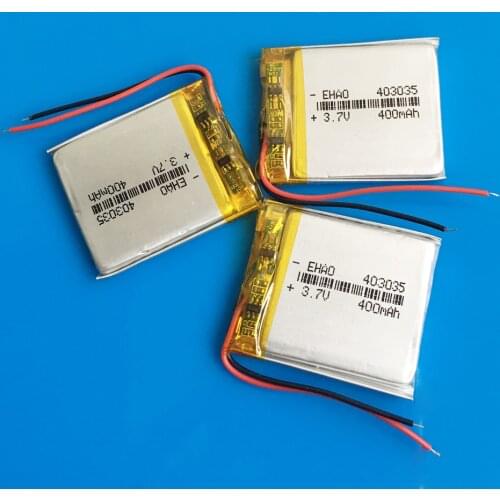 3 pcs 3.7V 400mAh 403035 Rechargeable battery li polymer lithium batteries for MP3 GPS DVD bluetooth recorder e-book camera