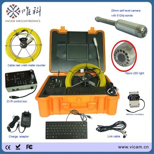512hz transmitter /sonde sewer drain camera Industrial Video Borescope Inspection Camera with meter counter and DVR function