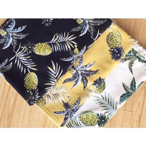 Pineapple vintage fabric Retro style fabric Calico Printed cotton fabric for DIY Bag 1order=50cm*140cm