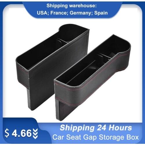Car Seat Gap Storage Box Cup PU Leather Pocket Catcher Organizer Phone Bottle Cups Holder Multi-functional Car Accessories