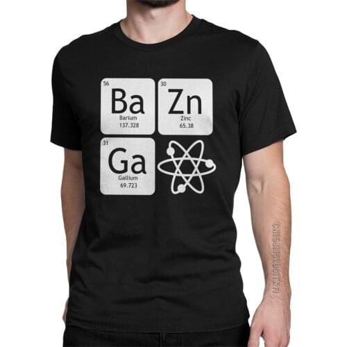BaZinGa Chemistry T Shirt Mens Cotton Funny T-Shirt O Neck Big Bang Theory Sheldon Tee Shirt Classic Tops Plus Size