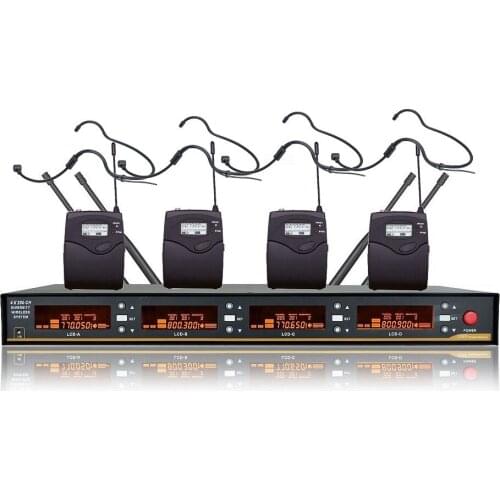 Bolymic Four Channels wireless microfone microfone UHF Wireless Headset Mic system