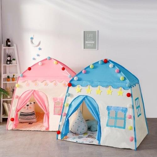 Cartoon Childrens Tent Teepee Blue Pink Tent Play House for Kids Portable Infantil House for Children Princess House Kids Tents