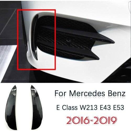For Mercedes Benz E Class W213 2016-2019 E43 E53 AMG Car Exterior Body Side Front Bumper Lip Trim Cover Stickers Car Accessories