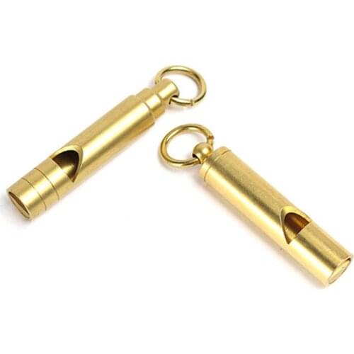 EDC brass whistle lifeguard whistle outdoor Camping survival whistle training whistle keychain pendant outdoor equipment Tools