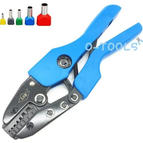 Ratchet crimping tools for twin copper wire tube connector AN-26TW double insulated cord end bootlace ferrule crimping pliers