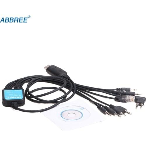 ABBREE 8 in 1 programming cable for kenwood baofeng motorola yaesu icom HYT walkie talkie car Mobile radio Two Way Radio