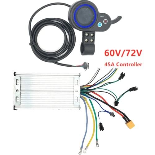 ZB 60V/72V 45A Controller Display Accelerator for Dual engines 3200w5600w 6000w 7000W electric kickscooter main mother board PCB