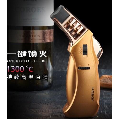 Jobon Creative 1300 High Temperature Cigar Lighter Inflatable Windproof Blue Flame Small Welding Torch Cigar Spray Gun