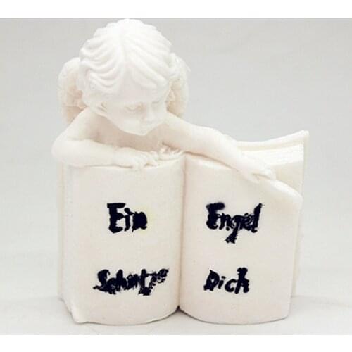 Little girl reads the book aromatherapy gypsum pendulum mold chocolate mold cake decoration mold Silicon gel mold C1194