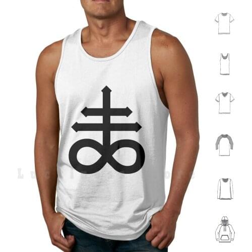 Sulfuric Cross tank tops vest 100% Cotton Atheism Satanism Satanic Satan Atheist Satanist Alchemy Wicca Pagan Hipster Goth