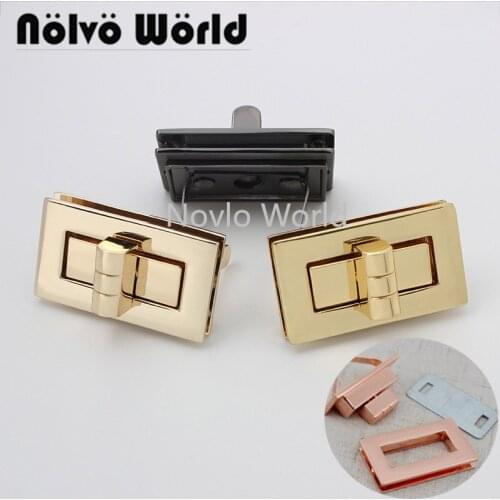 Nolvo World 2-10 pieces 5 colors 40*23mm Rose gold Twist Lock Turn Lock Bag Accessories Metal Buckle Turn Locks