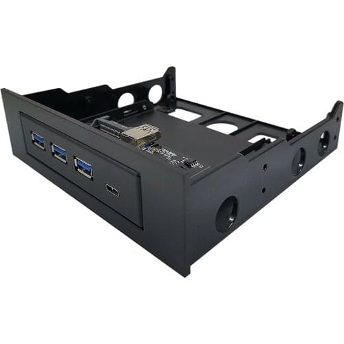 Multifunctional 5.25/3.5'' Extended CD Driver Panel Floppy Front Panel with Type-C Dual USB3.0 Ports SD TF Card Slot