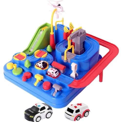 Racing Rail Car Model Racing Educational Toys Children Track Car Adventure Game Brain Game Mechanical Interactive Train Toy