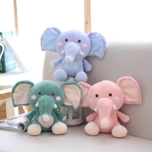 22CM Baby Kid Boys Girls Elephant Doll Stuffed Animal Plush Toys Mini Gift Three Colors Pink Green Blue