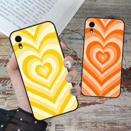 For iPhone 11 12 8 Plus Mini Pro X XR XS Max 4 5 7 6 6S 8 SE Phone Case Black Cover Bumper Trend Hoesjes Soft Love Heart