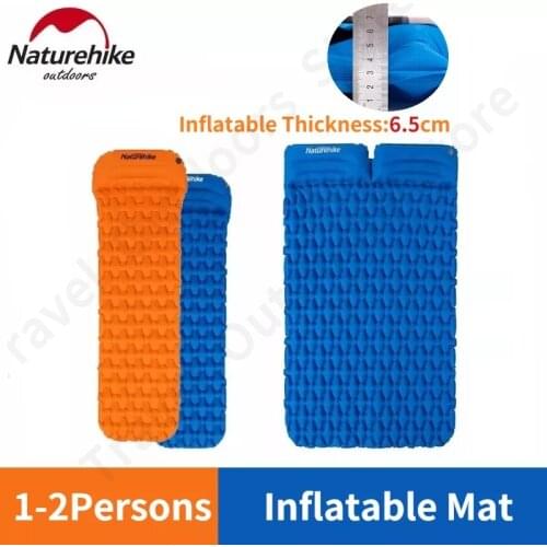 Naturehike Inflatable Mattress Outdoor Sleeping Camping Ultralight Thickened 1-2 Person Sleeping Pad With Pillow Lazy Mat Office