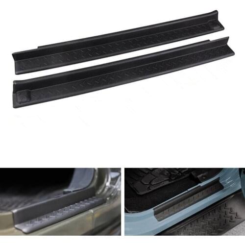 2Pcs Black ABS Non-slip Door Sill Entry Guard Scuff Plates Protect Cover Trim For Jeep Wrangler JK 2 Door Auto Styling