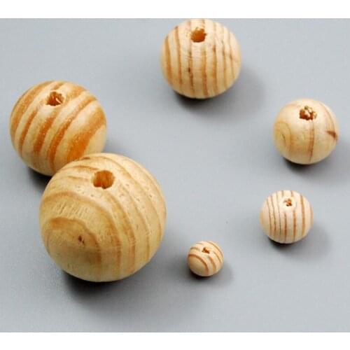 100pcs/lot Natural Striped Loose Pine Beads Diy Clothing Scarf Beads Decoration Wooden Beads Accessories
