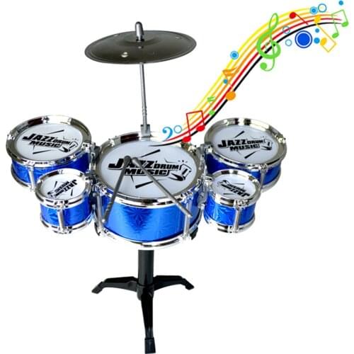 Newest Kids Musical Toys Simulation Jazz Drum Music with 5 Drums Sets Beat Childrens Educational Instrument Gifts for Boy Girls