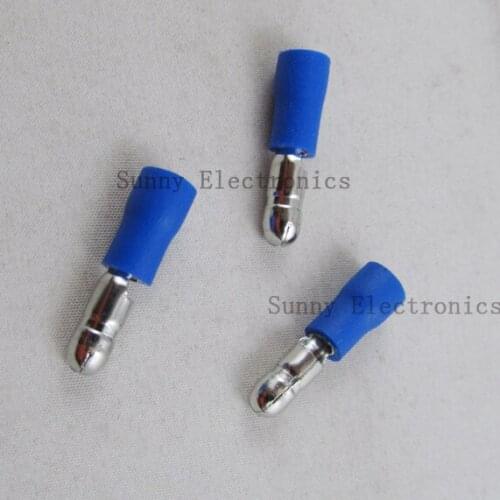 Wholesale1000 Blue Male Insulated Bullet Connector Terminals- Crimp electrical cable wire free shipping