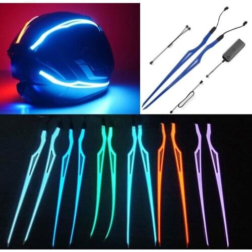 By DHL or Fedex 100sets Motorcycle Helmet Light LED DIY Black Helmet LED Light Motorbike Safety Reflective Strip Modification