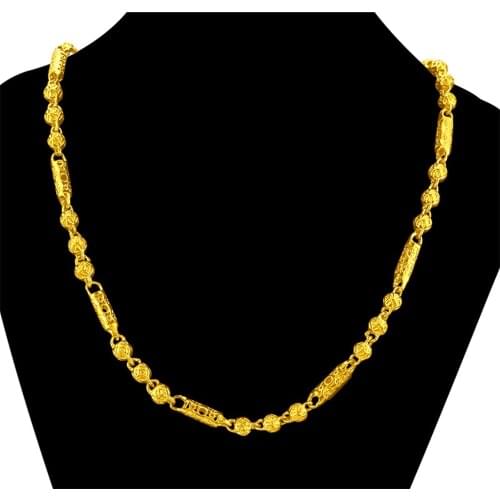 Punk Choker Necklace Chain Men Collar Statement Hip Hop Jewelry Yellow Gold Filled Male Accessories