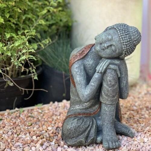 Pastoral Zen Buddha Statues Resin Figurines Outdoor Garden Landscape Accessories Crafts Balcony Villa Lawn Sculptures Decoration