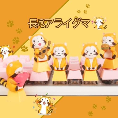 ABS & Silicon Artisan Keycap Mechanical Keyboard American For Gourmet Life Edition Little raccoon Key Caps