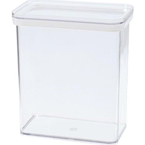 Different Capacity Plastic Sealed Cans Kitchen Storage Box White Cover Food Canister Keep Fresh New Clear Container