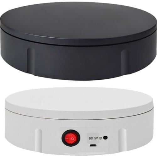 5 Speeds Electric Turntable Display Stand 360 Degree Rotating Table Watch Jewelry Holder with Remote Control for Photography