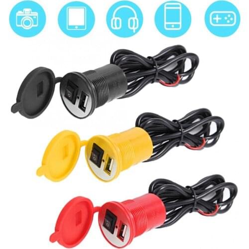 Adapters Sockets Motorcycle Handle Bar Phone Holder Waterproof USB Charger DC 12V with Switch car port