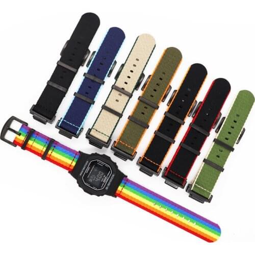 Nylon Metal Watch Band for Casio G-Shock GA-110/100/120/400/700 GA2100 GD-100/110/120 GX-56BB DW-5600 M5610 Refit Strap Bracelet